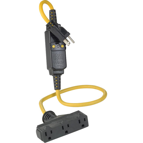 Triple-Tap Inline GCFI Extension Cord & Connector, 120 V, 15 Amps, 3' Cord Nia-Chem Ltd.
