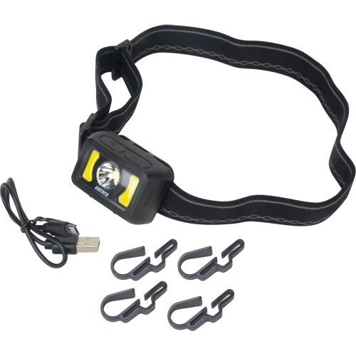 Lampe frontale, DEL, 350 lumens, 2 hres de fonctionnement, piles Rechargeable Nia-Chem Ltd.