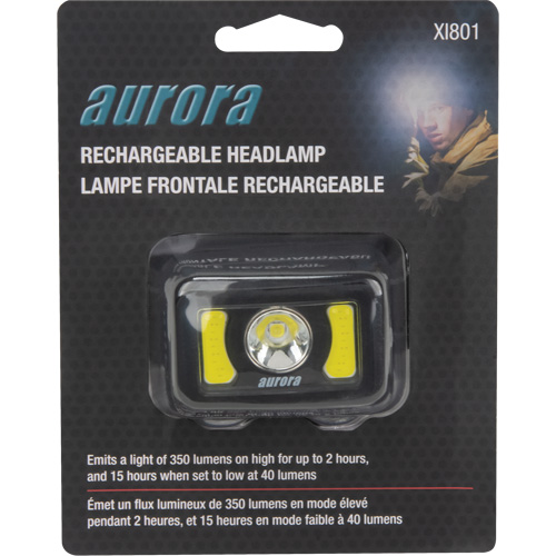 Lampe frontale, DEL, 350 lumens, 2 hres de fonctionnement, piles Rechargeable Nia-Chem Ltd.