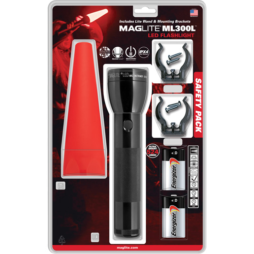 Ensemble de lampes de poche de s&eacute;curit&eacute;, DEL, 487 lumens, Piles D Nia-Chem Ltd.