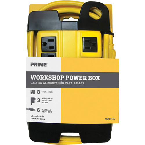 Workshop Power Box, 8 Outlet(s), 6', 15 Amps, 1875 W, 125 V Nia-Chem Ltd.