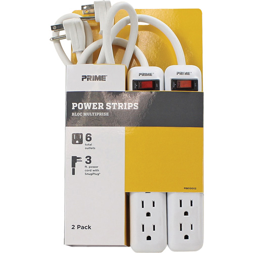 Bloc multiprise paquet de 2, 6 Prise(s), 3', 15 A, 1875 W, 125 V Nia-Chem Ltd.