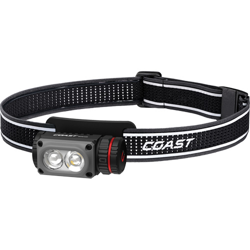 Lampe frontale COAST WPH10R &agrave; deux couleurs avec aimant et agrafe, DEL, 500 lumens, 3,25 hres de fonctionnement, piles Rechargeable Nia-Chem Ltd.
