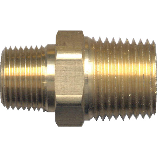 Reducing Hex Nipple, Brass, 1/2" x 3/8", NPT x NPT Nia-Chem Ltd.