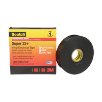 Scotch&reg; Super 33+ Vinyl Electrical Tape, 19 mm (3/4") x 33 m (108'), Black, 7 mils Nia-Chem Ltd.