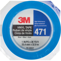 Ruban en vinyle 471, 25,4 mm (1") la x 32,9 m (108') lo, 5,3 mils, Bleu Nia-Chem Ltd.