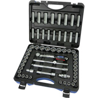 SAE/Metric 12-Point Socket Set, 55 Pcs, 1/2" Drive Size, Deep Nia-Chem Ltd.