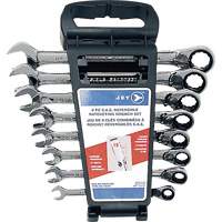 RCWS-8SR Long SAE Reversible Ratcheting Wrench Set, Combination, 8 Pieces, Imperial Nia-Chem Ltd.