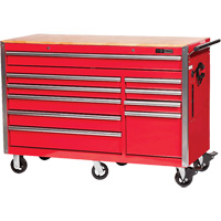 PRC5610 Pro Series Roller Cabinet, 10 Drawers, 55-9/10" W x 24-1/10" D x 39-7/10" H, Red Nia-Chem Ltd.