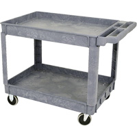 JPTC-3624 Heavy-Duty Polypropylene Shop Cart, 2 Tiers, 46" W x 25-1/2" D x 33-1/4" H, 500 lbs. Cap. Nia-Chem Ltd.