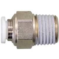 Straight Threaded Connector, 1/4", Brass, NPT Thread Nia-Chem Ltd.