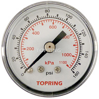 Pressure Gauge, 1-1/2" , 0 - 160 psi, Back Mount, Analogue BT907 | Nia-Chem Ltd.