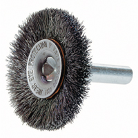 Crimped Wire Wheel Brush with 1/4" Shank, 3" Dia., 0.014" Fill, 1/4" Arbor Nia-Chem Ltd.