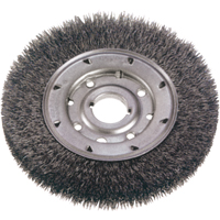 Crimped Wire Wheel Brushes - Narrow Face, 6" Dia., 0.014" Fill, 1-1/4" Arbor Nia-Chem Ltd.