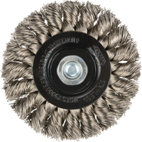 Brosses rotatives &agrave; fils nou&eacute;s - Brosse rotative &agrave; fils nou&eacute;s a/queue 1/4", Fils nou&eacute;s standards, Dia. 3", Fils 0,014", Acier inoxydable Nia-Chem Ltd.