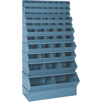 Bacs sectionnels superposables, Cap. 100 lb, 37" la x 8" p x 4-1/2" h, Bleu Nia-Chem Ltd.