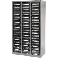 KPC-300 Parts Cabinet, Galvanized Steel, 60 Drawers, 21-3/10" x 10-2/5" x 36-9/10", Grey Nia-Chem Ltd.