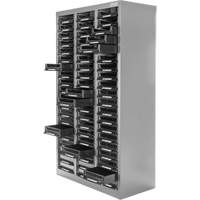 KPC-300 Parts Cabinet, Galvanized Steel, 60 Drawers, 21-3/10" x 10-2/5" x 36-9/10", Grey Nia-Chem Ltd.