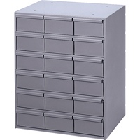 Casiers &agrave; tiroirs industriels, 18 tiroirs, 17-1/4" la x 11-5/8" p x 21-1/4" h, Gris Nia-Chem Ltd.