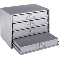 Compartment Box Cabinets, Steel, 4 Slots, 20" W x 15-3/4" D x 15" H, Grey CA965 | Nia-Chem Ltd.