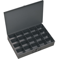 Compartment Scoop Boxes, Steel, 20 Slots, 18" W x 12" D x 3" H, Grey Nia-Chem Ltd.
