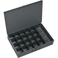 Compartment Scoop Boxes, Steel, 21 Slots, 18" W x 12" D x 3" H, Grey Nia-Chem Ltd.
