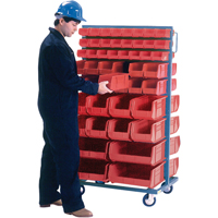Support mobile deux c&ocirc;t&eacute;s pour bacs, &agrave; deux c&ocirc;t&eacute;s, 96 bacs, 36" la x 24" p x 63" h Nia-Chem Ltd.