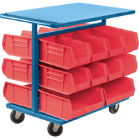 Chariot &agrave; bacs avec bacs, &agrave; deux c&ocirc;t&eacute;s, 20 bacs, 24" la x 38-1/2" p x 36-1/2" h Nia-Chem Ltd.