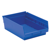 Bacs de rangement pour tablettes, 8-3/8" la x 4" H x 11-5/8" p, Bleu, Capacit&eacute; 30 lb Nia-Chem Ltd.