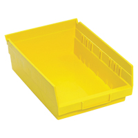 Bacs de rangement pour tablettes, 8-3/8" la x 4" H x 11-5/8" p, Jaune, Capacit&eacute; 30 lb Nia-Chem Ltd.