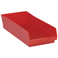 Bacs de rangement pour tablettes, 8-3/8" la x 4" H x 17-7/8" p, Rouge, Capacit&eacute; 40 lb Nia-Chem Ltd.
