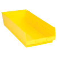 Bacs de rangement pour tablettes, 8-3/8" la x 4" H x 17-7/8" p, Jaune, Capacit&eacute; 40 lb Nia-Chem Ltd.