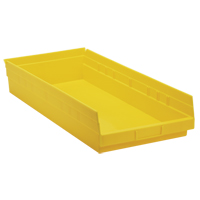 Shelf Bins, 11-1/8" W x 4" H x 23-5/8" D, Yellow, 50 lbs. Capacity Nia-Chem Ltd.