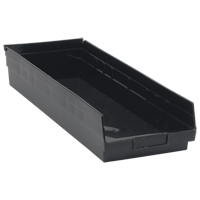 Economy Shelf Bin, 8-3/8" W x 4" H x 23-5/8" D, Black, 60 lbs. Capacity Nia-Chem Ltd.