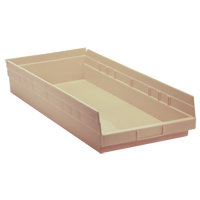 Economy Shelf Bin, 11-1/8" W x 4" H x 23-5/8" D, Ivory, 60 lbs. Capacity Nia-Chem Ltd.