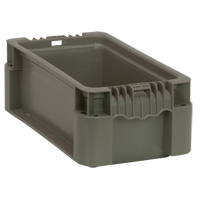 Collapsible Stacking Container, 7" W x 12" D x 5" H, Grey Nia-Chem Ltd.