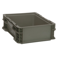 Collapsible Stacking Container, 15" W x 12" D x 5" H, Grey Nia-Chem Ltd.