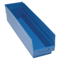 Store More Plastic Shelf Bins, 6-5/8" W x 6" H x 23-5/8" D, Blue, 90 lbs. Capacity Nia-Chem Ltd.
