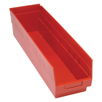 Store More Plastic Shelf Bins, 6-5/8" W x 6" H x 23-5/8" D, Red, 90 lbs. Capacity Nia-Chem Ltd.