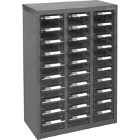 KPC-700 Parts Cabinet, Galvanized Steel, 30 Drawers, 17-1/2" x 8-7/10" x 25-3/10", Grey Nia-Chem Ltd.