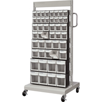 Mobile Tilt Bin Rack, Single-sided, 46 bins, 26-1/4" W x 22" D x 57-1/2" H Nia-Chem Ltd.
