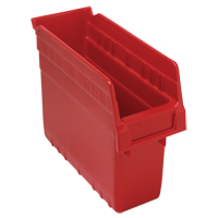 Store-Max Shelf Bins, 4-3/8" W x 8" H x 11-5/8" D, Red, 44 lbs. Capacity Nia-Chem Ltd.