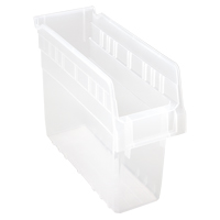 Store-Max Shelf Bins, 4-3/8" W x 8" H x 11-5/8" D, Clear, 44 lbs. Capacity Nia-Chem Ltd.
