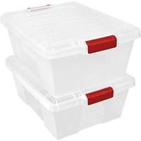Plastic Latch Container, 15.875" W x 21" D x 7.75" H, Clear Nia-Chem Ltd.