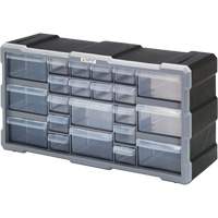 Drawer Cabinet, Plastic, 22 Drawers, 19-1/2" x 6-1/4" x 10", Black Nia-Chem Ltd.