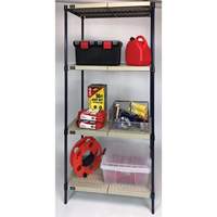 Wire Shelving Unit with Plastic Shelves, Wire Frame with Plastic Shelves, Boltless, 600 lbs. Capacity, 30" W x 72" H x 18" D Nia-Chem Ltd.
