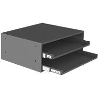 Large Slide Rack for Compartment Box Cabinets, Steel, 2 Slots, 20" W x 15-15/16" D x 8-3/16" H, Grey Nia-Chem Ltd.