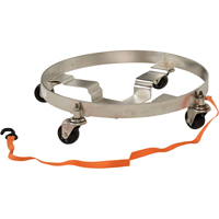 Chariots &agrave; &eacute;tages multiples pour baril, Acier inoxydable, Capacit&eacute;e 900 lb, Diam&egrave;tre 23-1/2", Roue en Caoutchouc Nia-Chem Ltd.
