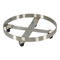 Chariots pour barils, Acier inoxydable, Capacit&eacute;e 800 lb, Diam&egrave;tre 23-1/4", Roue en Caoutchouc Nia-Chem Ltd.