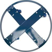 Chariot pour baril, Acier, Capacit&eacute;e 1400 lb, Diam&egrave;tre 24", Roue en &eacute;lastique bleu Nia-Chem Ltd.